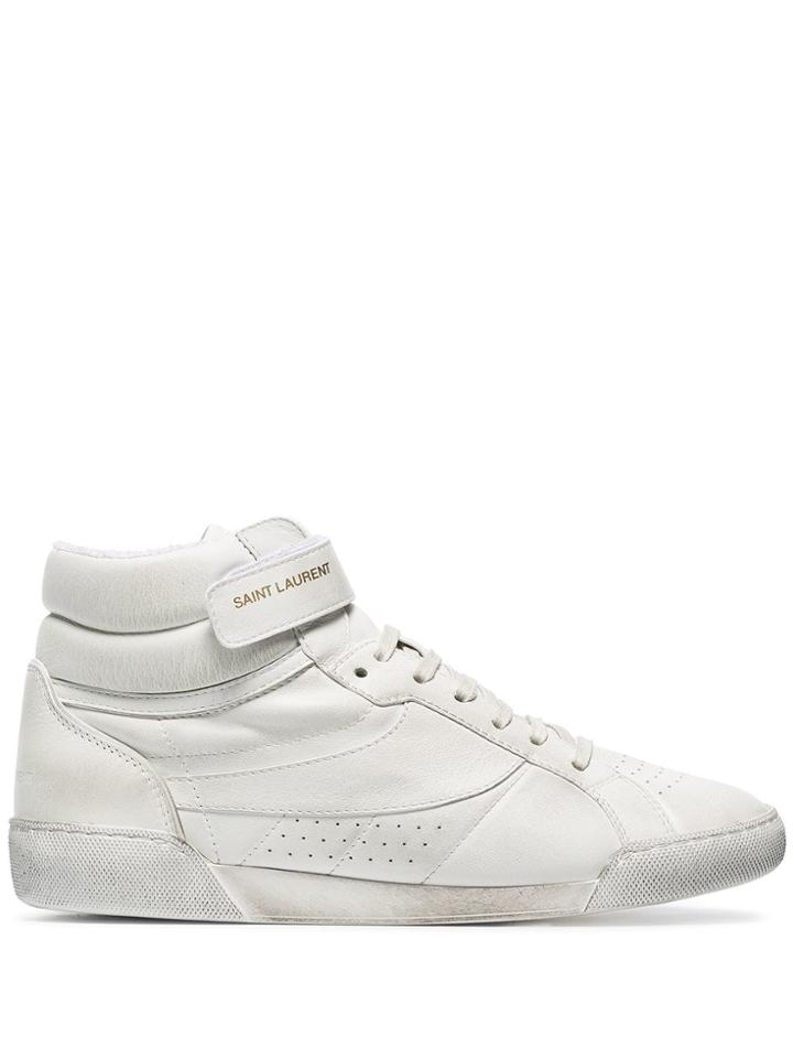Saint Laurent Lenny High-top Sneakers - White