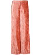 Irene Stripe Detail Velvet Trousers, Women's, Size: 36, Pink/purple, Polyester