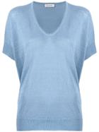 Peserico V Neck Knit Top - Blue