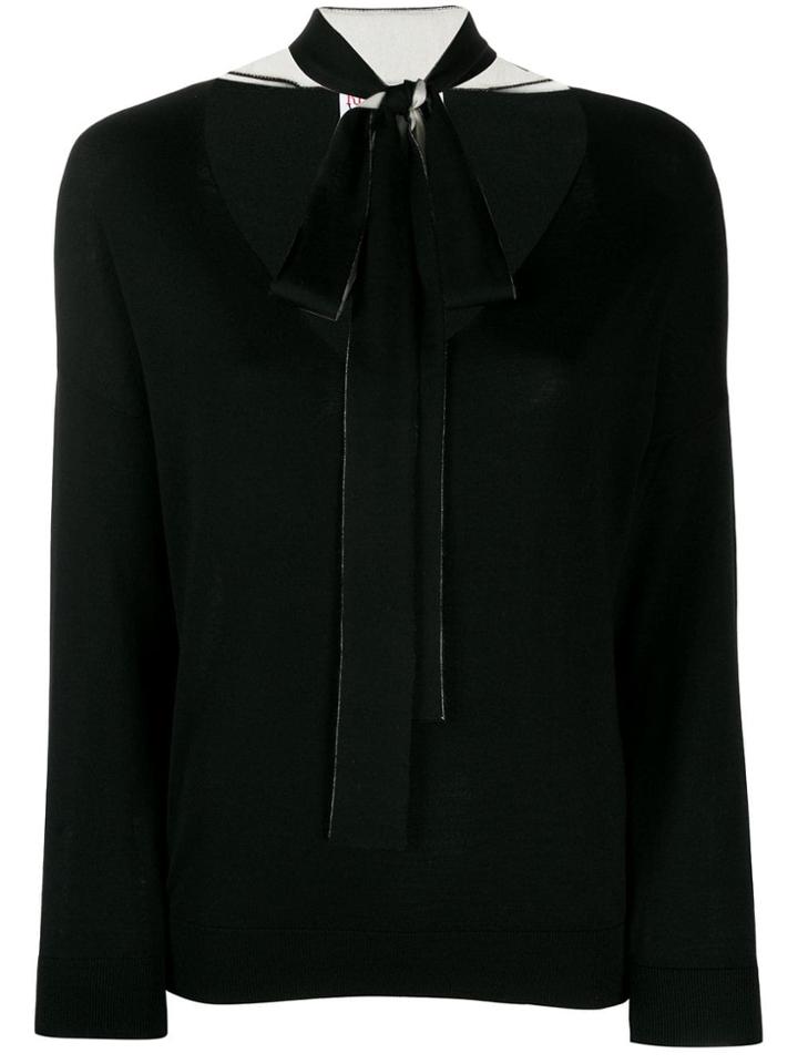Red Valentino Bow Tie Jumper - Black