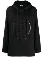 Fendi Ff Karligraphy Embossed Hoodie - Black