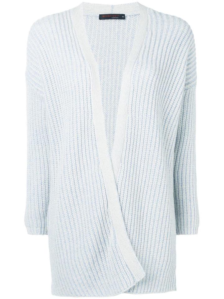 Incentive! Cashmere Open Front Cashmere Cardigan - Blue