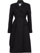 Prada Double Cloth Coat - Black