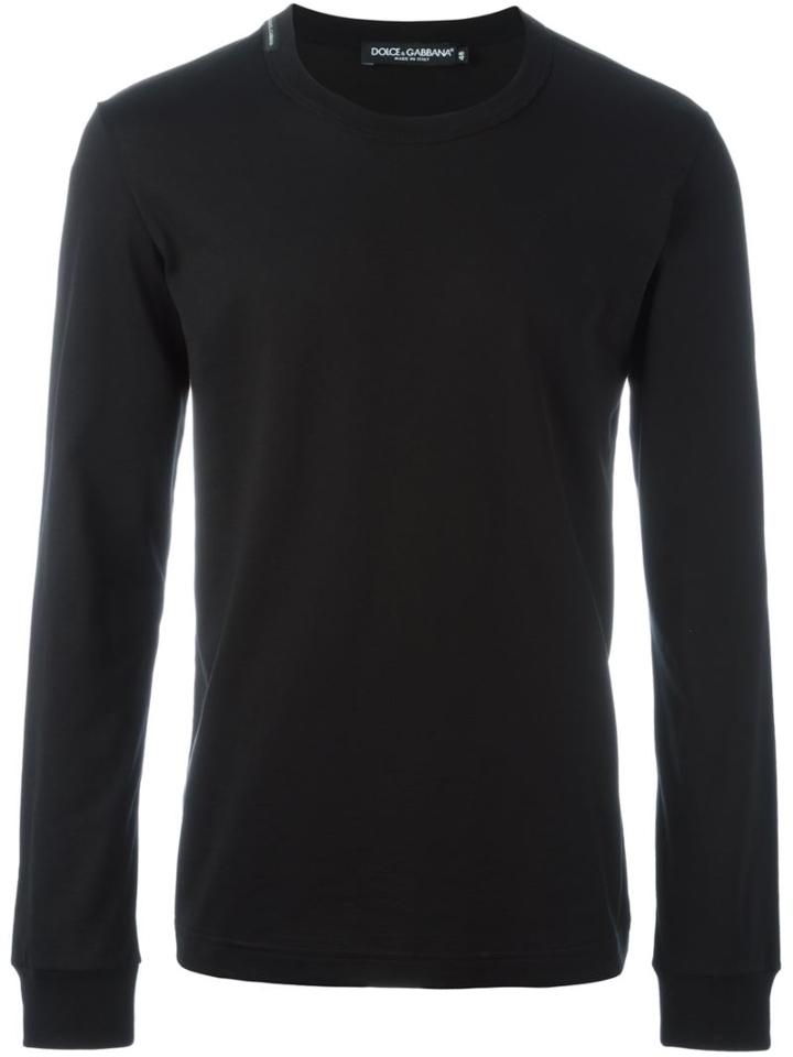 Dolce & Gabbana Longsleeved T-shirt, Men's, Size: 52, Black, Cotton