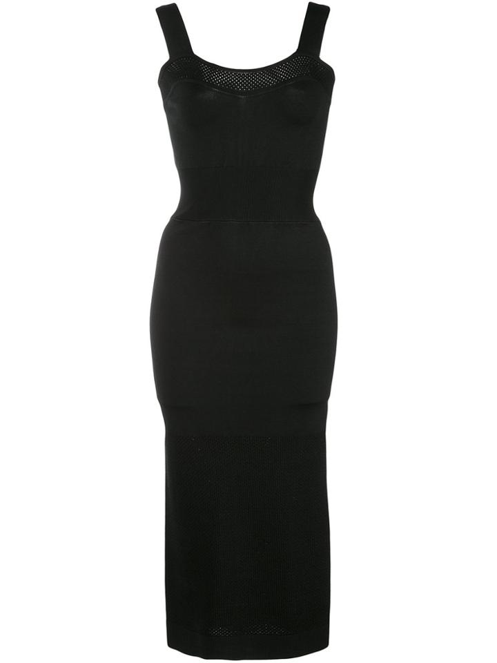 Fleur Du Mal Fitted Knit Midi Dress - Black