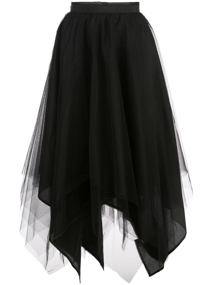 Marc Le Bihan Asymmetric Hem Silk Skirt - Black