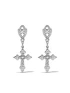 Loree Rodkin 18kt White Gold Diamond Cross Drop Earrings