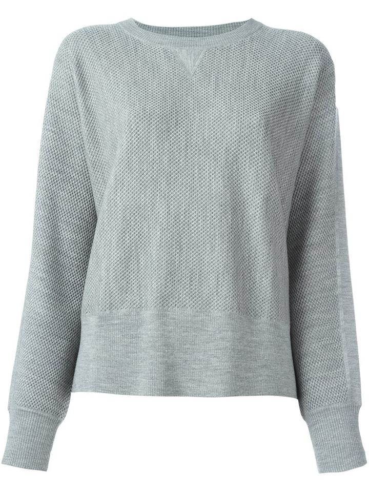 Vince Round Neck Jumper, Women's, Size: Small, Grey, Silk/wool