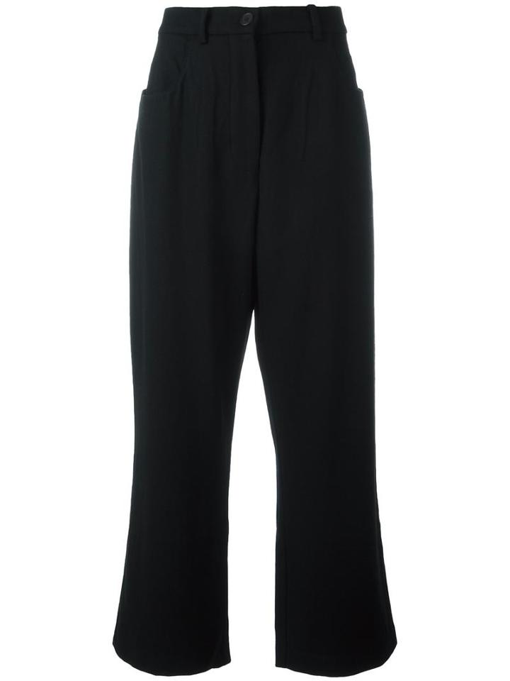 Rundholz Cropped Trousers, Women's, Size: Large, Black, Wool/viscose/cotton