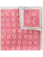 Eleventy Printed Linen Scarf, Men's, Red, Linen/flax