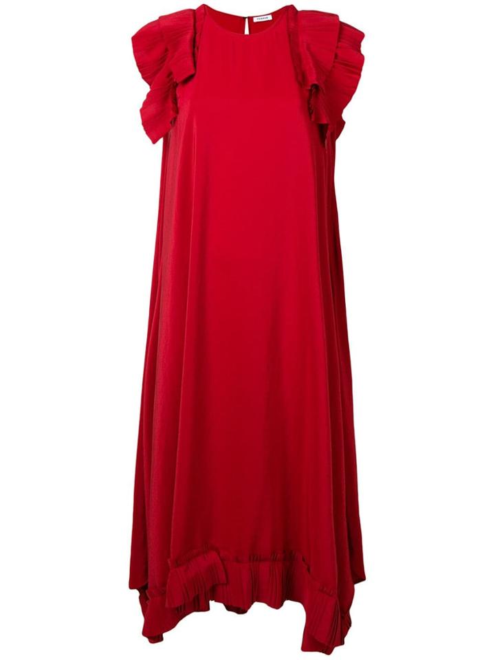 P.a.r.o.s.h. Pleated Asymmetrical Dress - Red