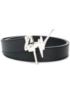 Giuseppe Zanotti Logo Embellished Belt - Black