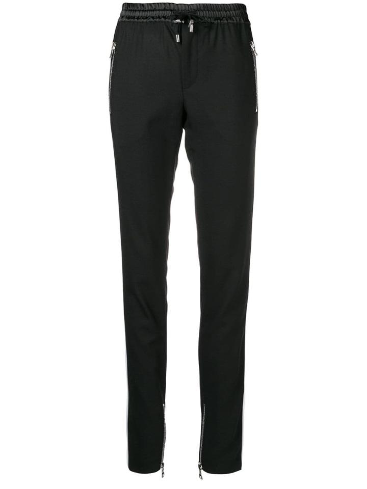 Balmain White Line Trousers - Black