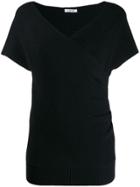 P.a.r.o.s.h. Wrap-style Knitted Top - Black