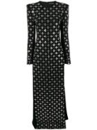 David Koma Flower Beads Gown - Black