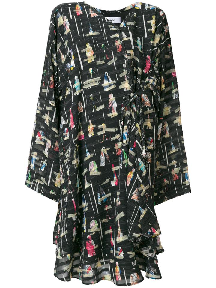 Chalayan Graphic Print Dress - Black