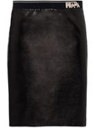 Prada Fitted Leather Skirt - Black