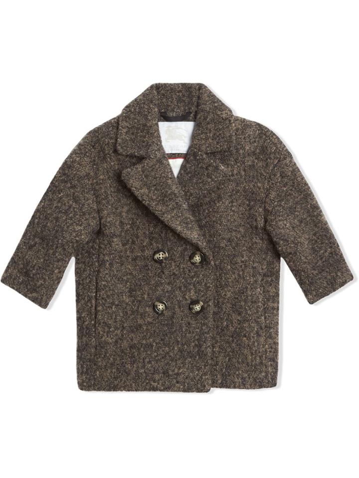 Burberry Kids Teen Double Breasted Tailored Coat - Brown