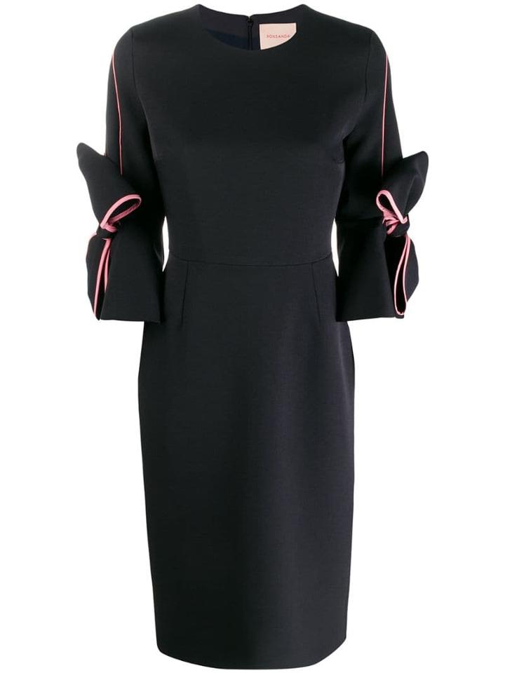 Roksanda Bow Trim Dress - Black