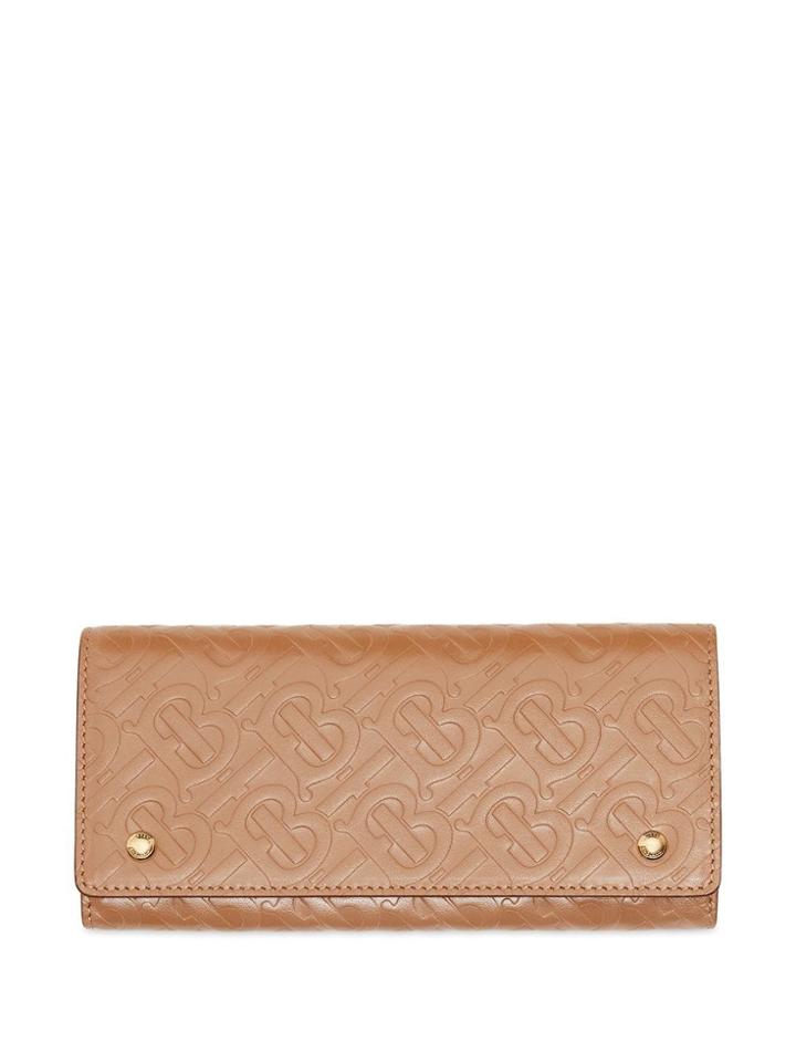 Burberry Monogram Leather Continental Wallet - Neutrals