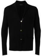 Roberto Collina Patch Pocket Cardigan, Men's, Size: 50, Black, Cotton