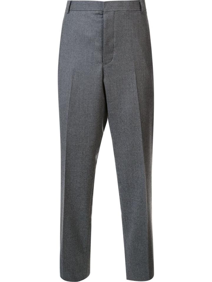 Thom Browne Pleated Tapered Trousers, Men's, Size: Ii, Grey, Wool