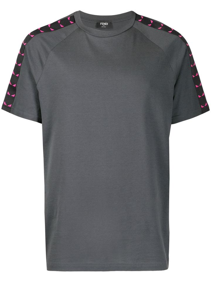 Fendi I See You Eyes Trim T-shirt - Grey