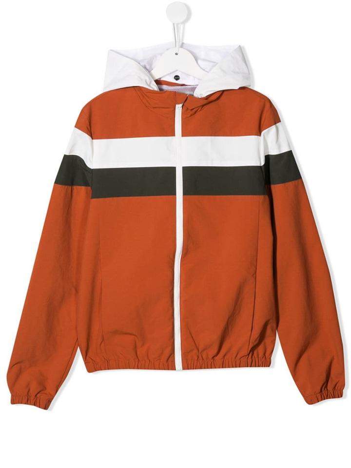 Herno Kids Colour Block Hooded Jacket - Brown