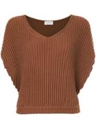 Lemaire Ribbed Knit Top - Brown