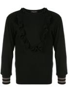 Comme Des Garçons Vintage Ruffle Trim Jumper - Black