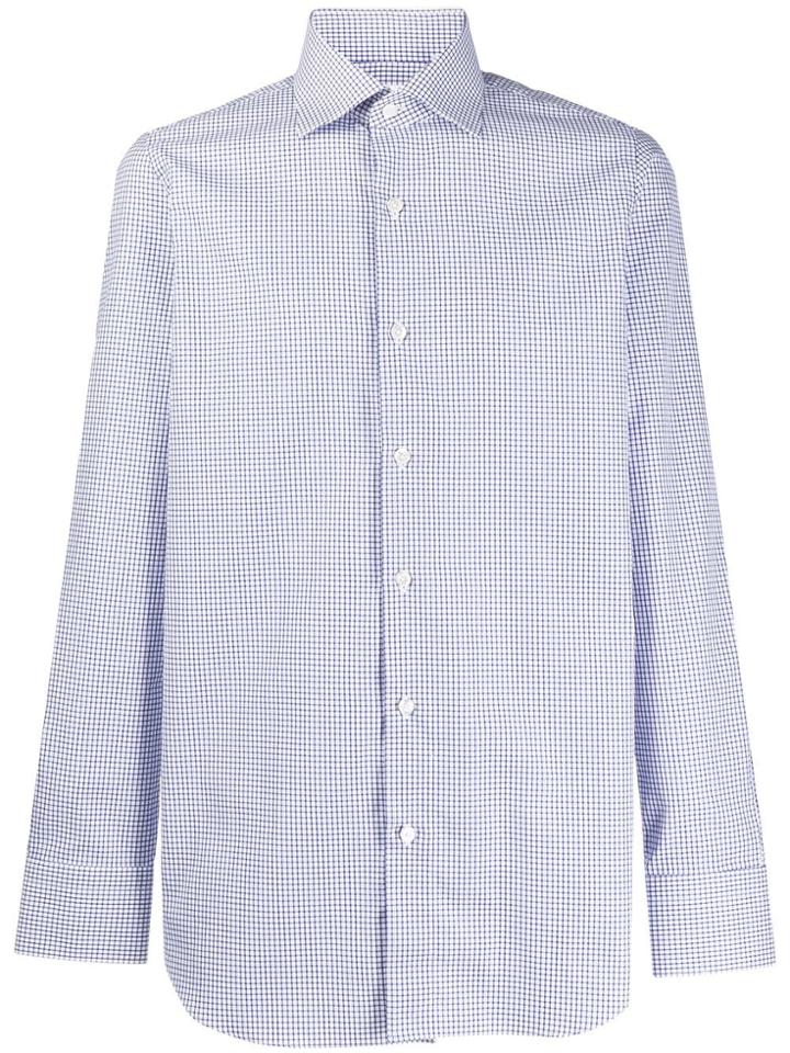 Finamore 1925 Napoli Square Print Shirt - White