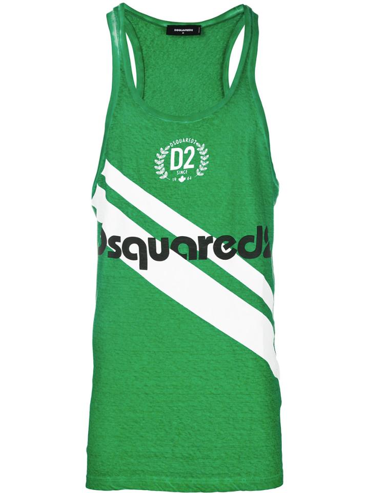 Dsquared2 Logo Printed Tank Top - Green