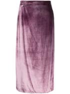 Vince Velvet Midi Skirt - Pink