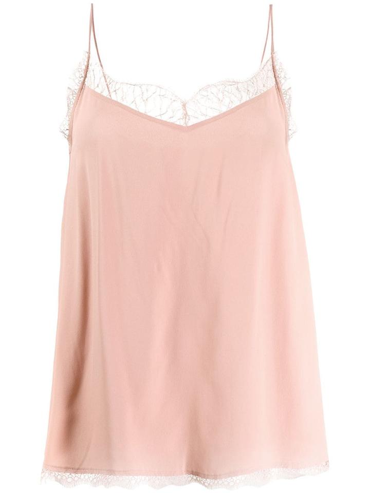 Luisa Cerano Lace Trim Camisole Top - Pink