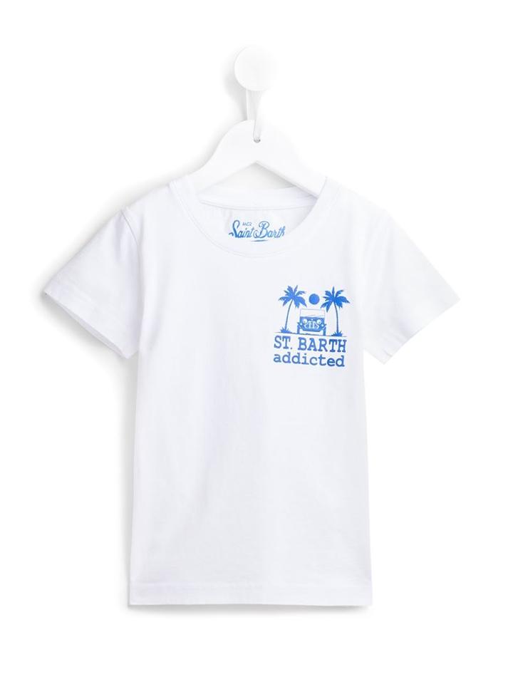Mc2 Saint Barth Kids Palm Tree Print T-shirt