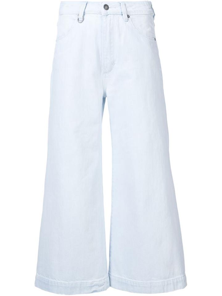Neuw Wide Leg Cropped Jeans, Women's, Size: 25, Blue, Cotton/polyester/spandex/elastane