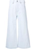 Neuw Wide Leg Cropped Jeans, Women's, Size: 25, Blue, Cotton/polyester/spandex/elastane