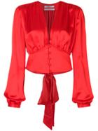 Givenchy Tie Waist Blouse - Red