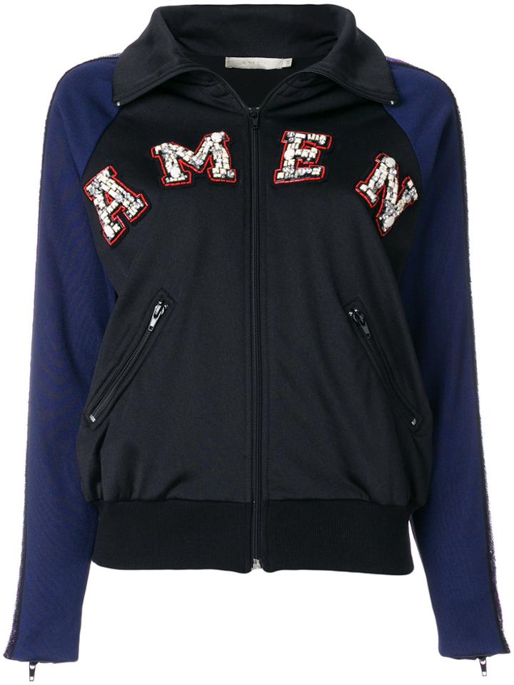 Amen Embroidered Zipped Sweatshirt - Multicolour