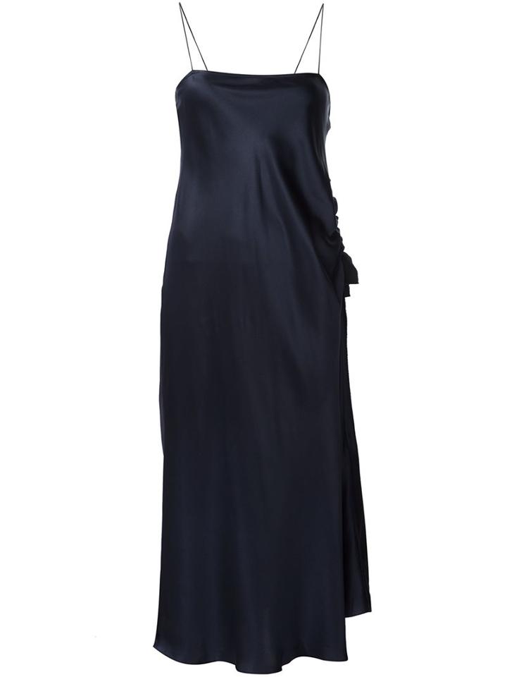 Ellery Gathered Side Cami Dress, Women's, Size: 6, Blue, Silk