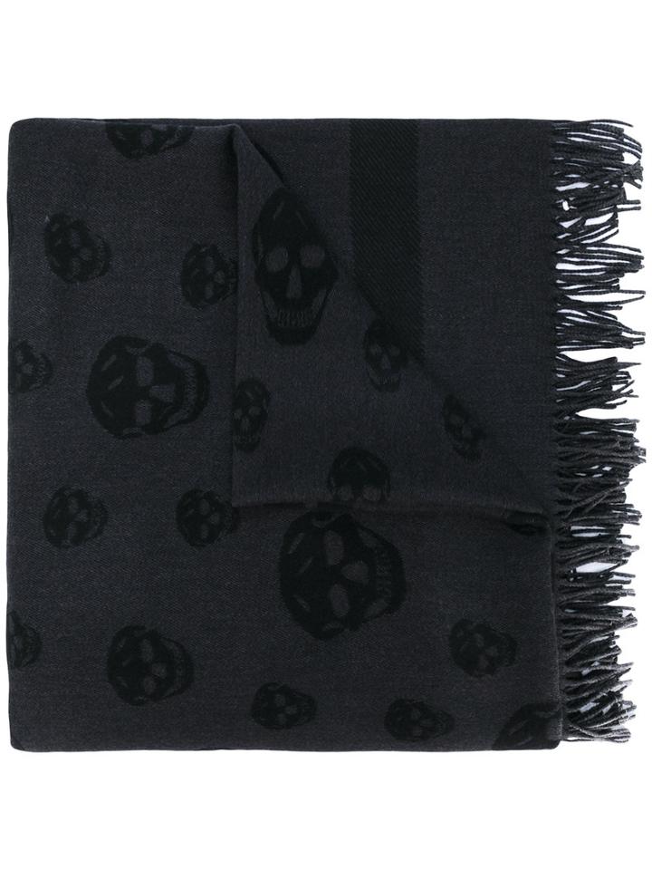 Alexander Mcqueen - Fringed Scarf - Men - Cashmere/wool - One Size, Black, Cashmere/wool