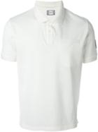 Moncler Gamme Bleu Logo Patch Polo Shirt, Men's, Size: M, White, Cotton
