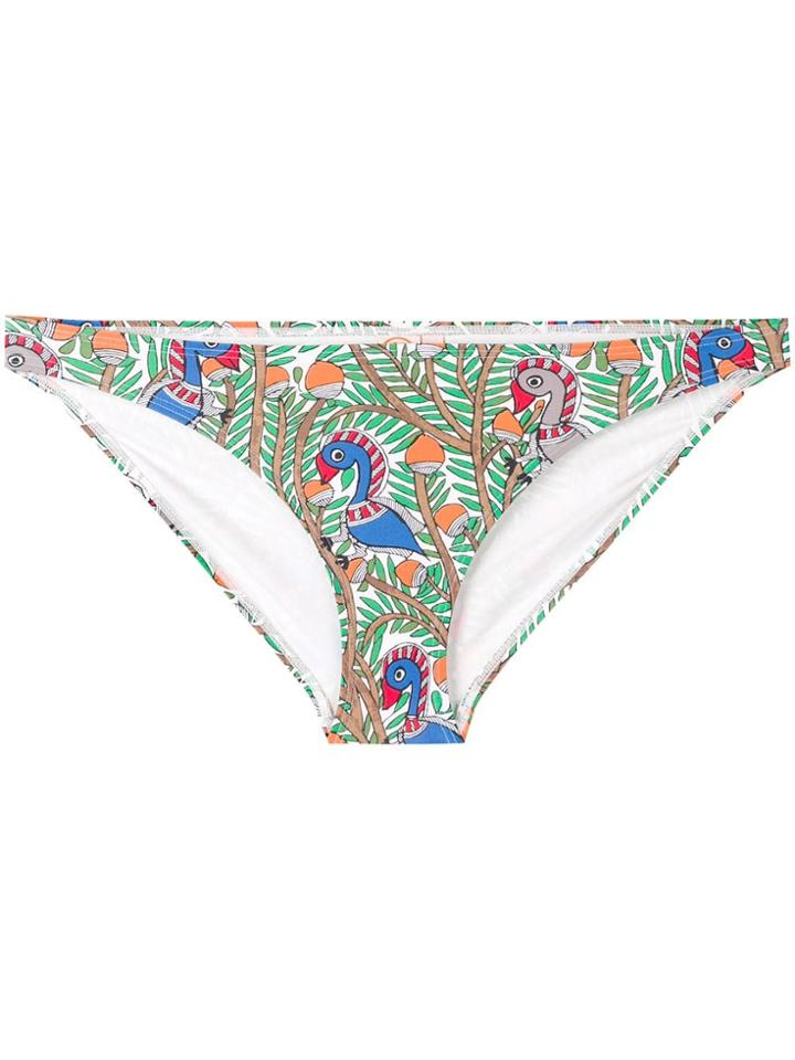 Tory Burch Printed Bikini Bottoms - Green