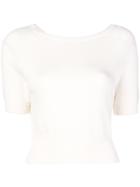 Cashmere In Love Cropped Knitted Top - White