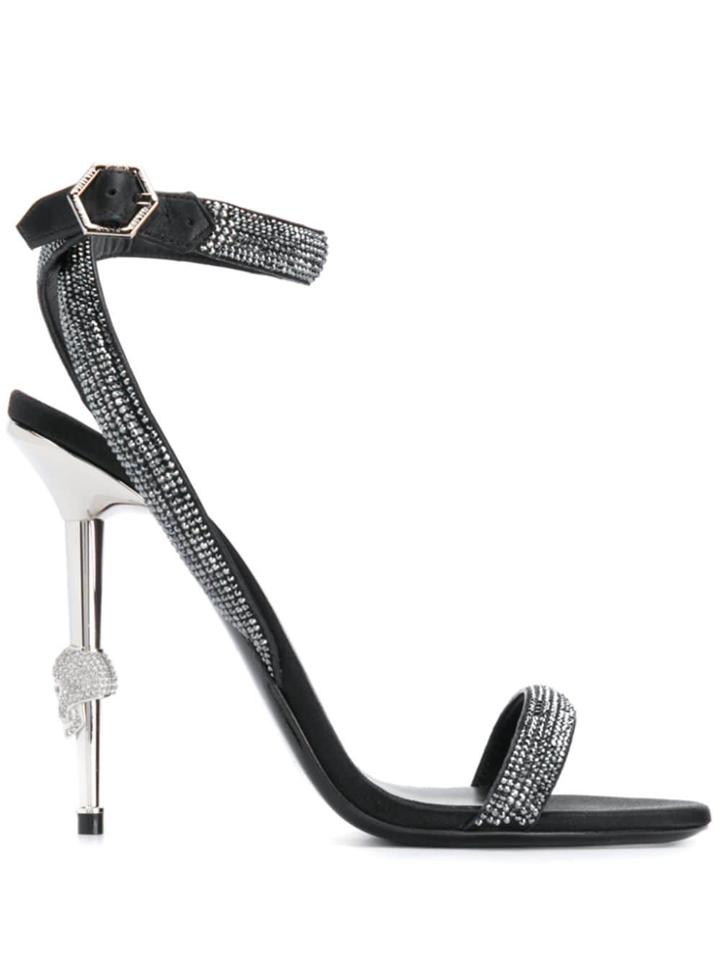 Philipp Plein Crystal High-heeled Sandals - Black