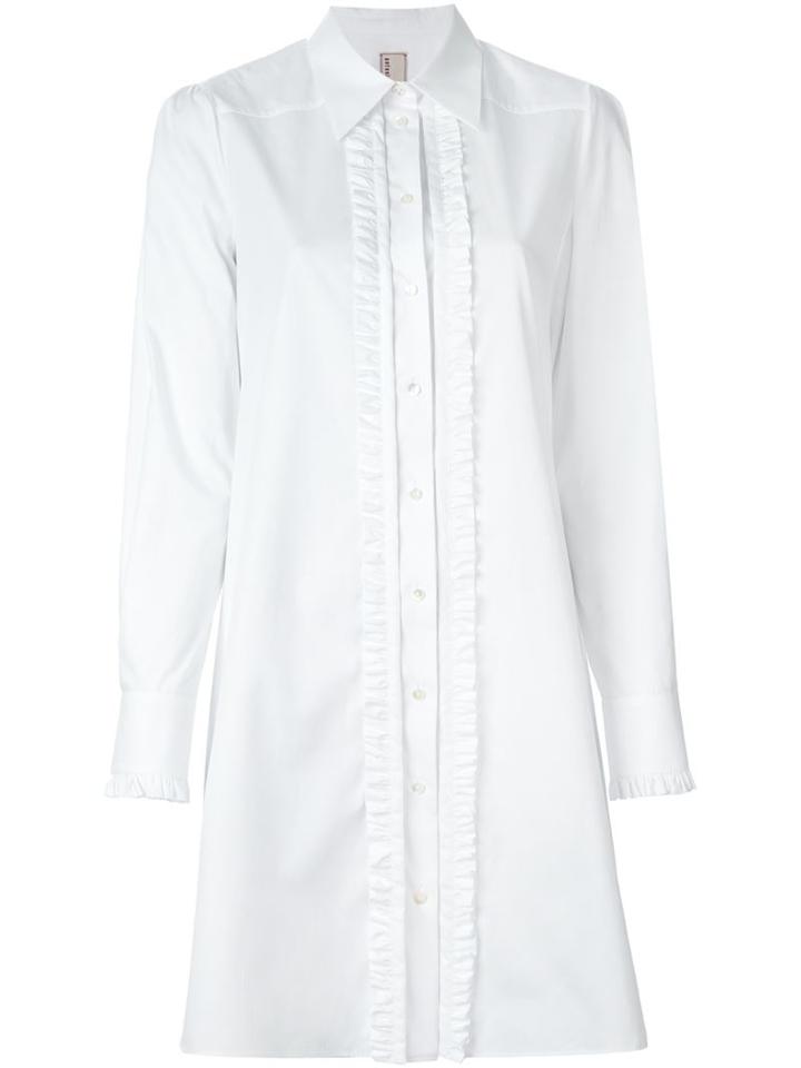 Antonio Marras Frill Placket Shirt Dress, Women's, Size: 44, White, Cotton