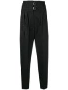 Dolce & Gabbana Cropped Buckle Front Trousers - Black