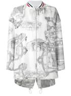 Moncler Gamme Rouge - Architecture Print Bomber Jacket - Women - Silk/cotton/polyester/viscose - 1, White, Silk/cotton/polyester/viscose