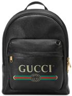 Gucci Gucci Print Leather Backpack - Black