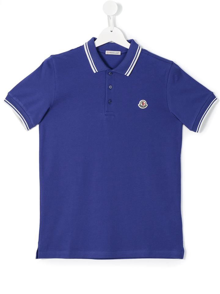 Moncler Kids - Classic Polo Shirt - Kids - Cotton - 14 Yrs, Boy's, Blue